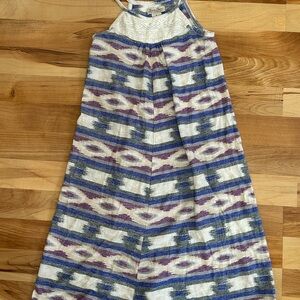 Lucky Brand Girls' Tank Maxi Dress in White, Blue & Purple Size 5